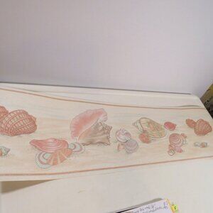 Seashells Wallpaper Boarder (3) Rolls (Shimmer Surface) 7" tall